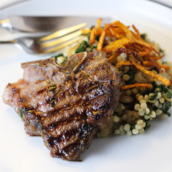 Lamb Chop with Israeli Couscous