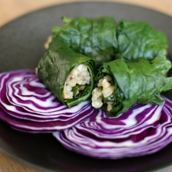 Thai Buckwheat Stuffed Kale Leaves