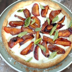 Nectarine and Basil-infused Tart