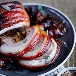 Stuffed Pork Belly Roast with Apple