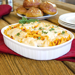 30 Minute Cheesy Chicken Pasta Bake