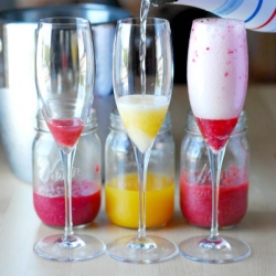 Fresh Fruit Champagne Cocktails