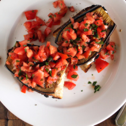 Open Faced Eggplant Sandwich