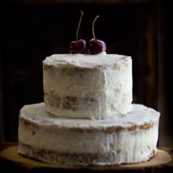 Brown Sugar Cake with Cherries