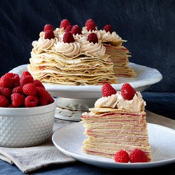 Biscoff & Raspberry Crepe Cake