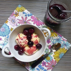 Poached Black Cherries