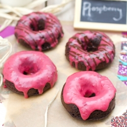 Chocolate Raspberry Baked Donuts