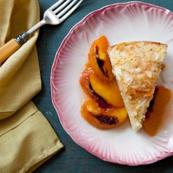 Coconut Yogurt Cake with Peaches