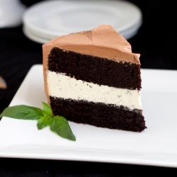 Chocolate basil cake