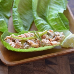 Tuna Salad Boats with Cornichons