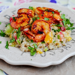 Jerk Shrimp with Caribbean Quinoa