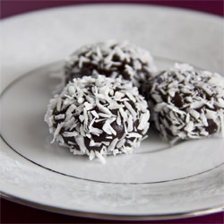 Raw Dark Chocolate Coconut Truffles