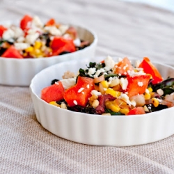 warm corn + chard salad