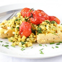 Cornmeal Waffles & Tofu Scramble