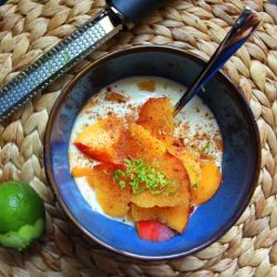 Spiced Yogurt with Peaches