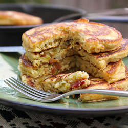 Hatch Chile Candied Bacon Pancakes