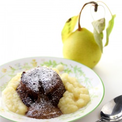 Pear and Chocolate Lava Cake