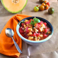 Cantaloupe Basil Gazpacho