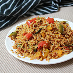 Tri Color Capsicum Rice