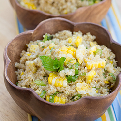 Quinoa with Corn, Scallions & Mint