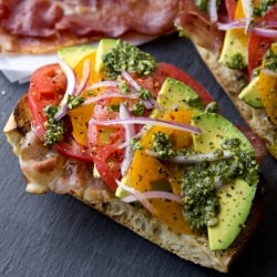 Prosciutto and Avocado Salad Toasts