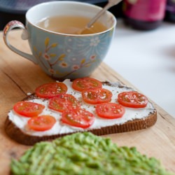 Goat Cheese, Tomato, and Avocado Toast