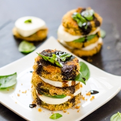 Oven Fried Green Tomato Caprese