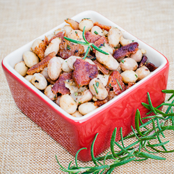 Cranberry Beans w/Rosemary & Bacon