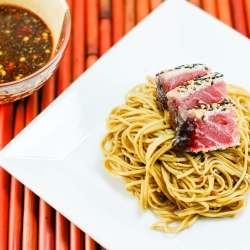 Cha Soba Noodles with Seared Tuna