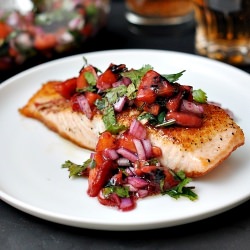 Pan-Fried Salmon – Tamarillo Salsa