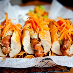 Merguez Dogs With Pickled Carrots