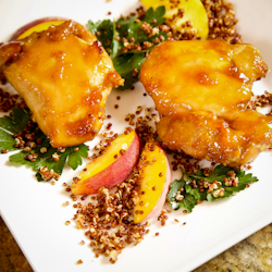 Peach Soy Maple Glazed Chicken