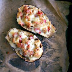 Baked Eggplant with Spicy Chicken