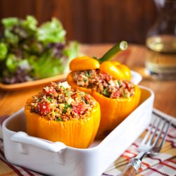 Turkey-Quinoa Stuffed Bell Peppers