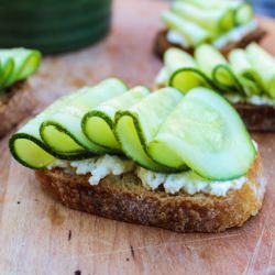 Zucchini & Fresh Ricotta Crostini