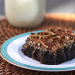 Pecan Turtle Black Cocoa Brownies