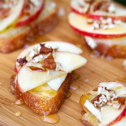 Apple, Brie, & Honey Bruschetta