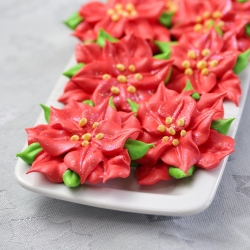 Christmas Poinsettia Meringues