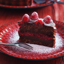 Chocolate Cake with Raspberries