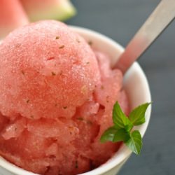 Watermelon, Lime and Basil Sorbet