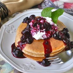 Blueberry Cobbler Protein Pancakes