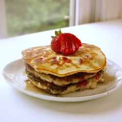 Strawberry Wheatgerm Pancakes