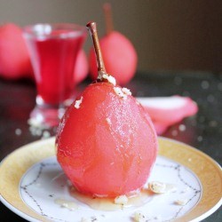 Blushing Poached Pears