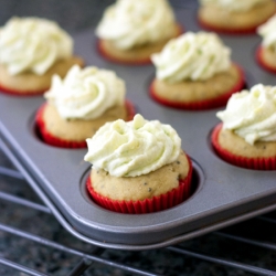 Avocado Poppy Seed Mini Cupcakes