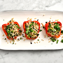 Couscous stuffed red peppers