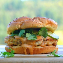 Salmon Burgers w/Spicy-Hoisen Mayo