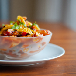 BBQ chicken pasta bowl