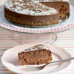 Chocolate Cheesecake with Plums