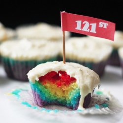 Simple Rainbow Cupcakes