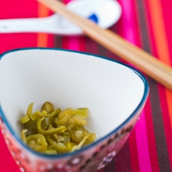 Pickled green chillies